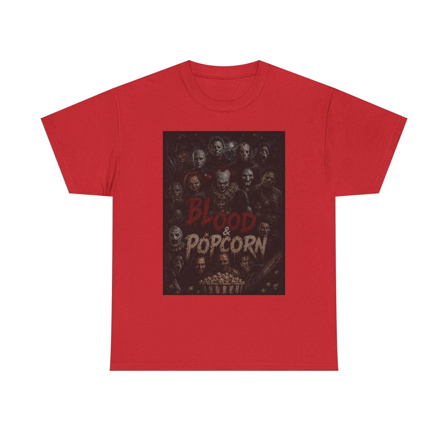 Blood & Popcorn Horror T-Shirt | Movie Night Thriller Tee