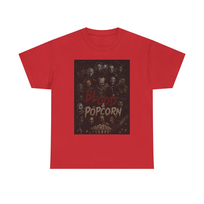 Blood & Popcorn Horror T-Shirt | Movie Night Thriller Tee
