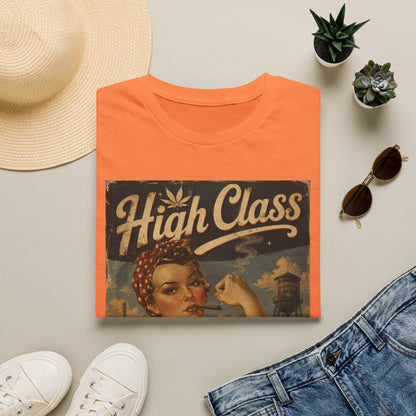 High Class Rosie the Riveter T-Shirt | Retro Feminist Vintage Artwork