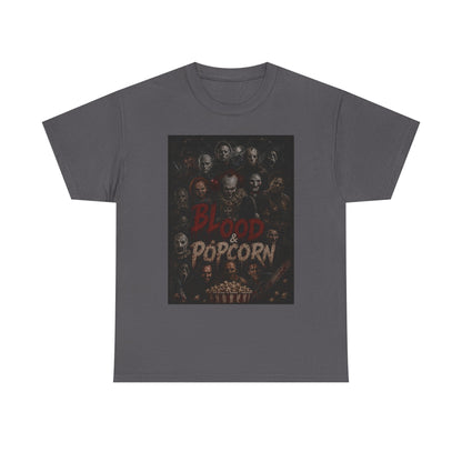 Blood & Popcorn Horror T-Shirt | Movie Night Thriller Tee