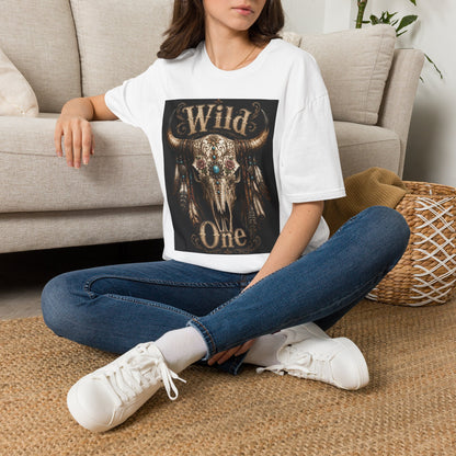 Wild One Skull Tee | Cow Skull Graphic T-Shirt, Boho Western