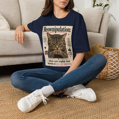 Meownipulation cat design T-Shirt | Funny Tabby Cat Illustration