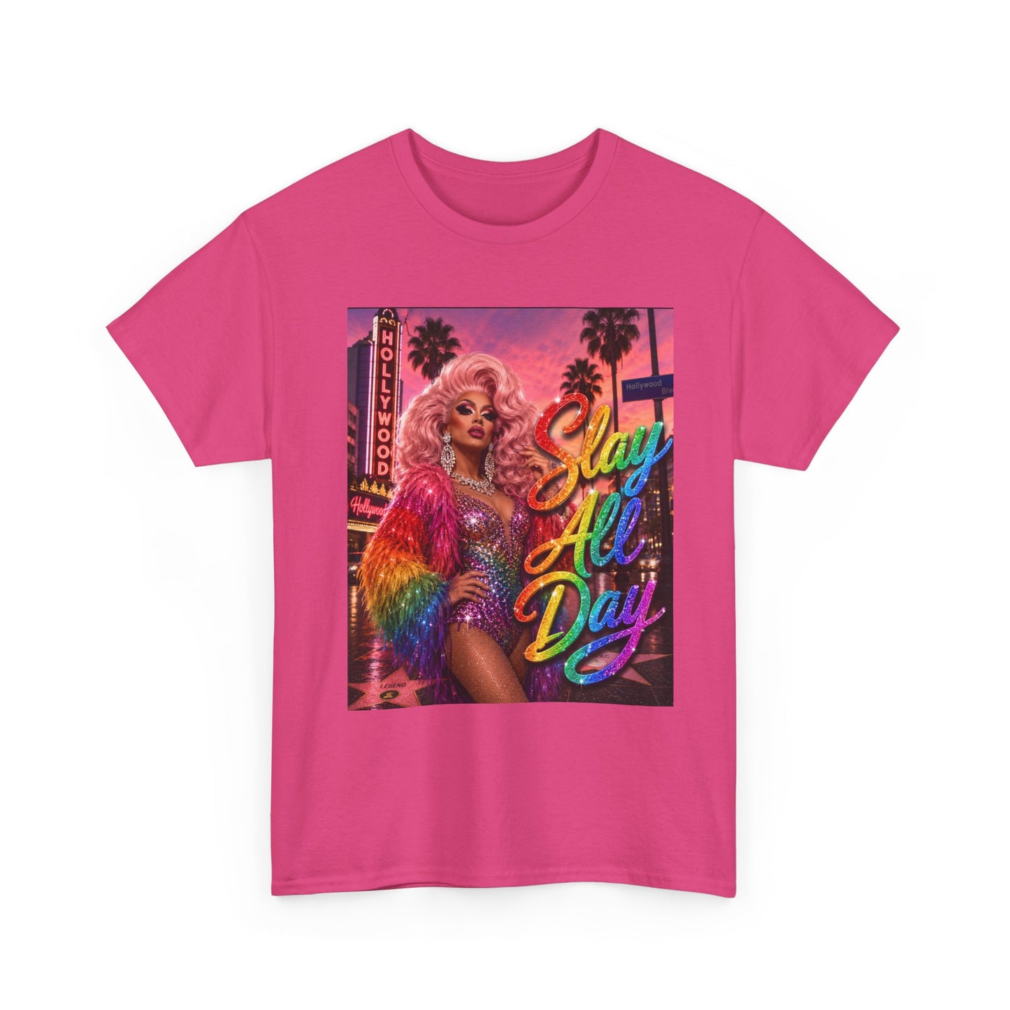 Slay All Day T-Shirt | Rainbow Glam Tee