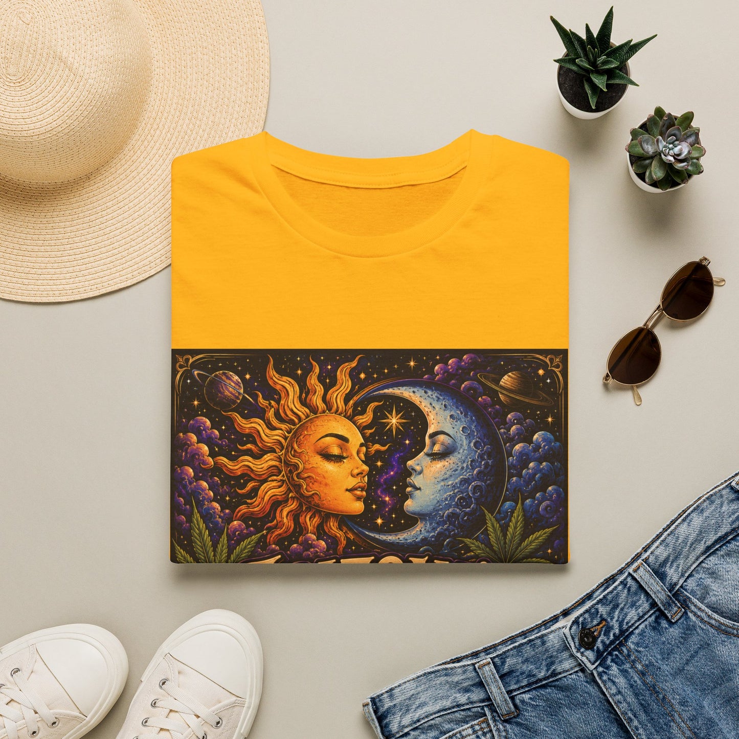 Sun and Moon Arizona's Finest T-Shirt | Celestial Sunface Moonface Tee