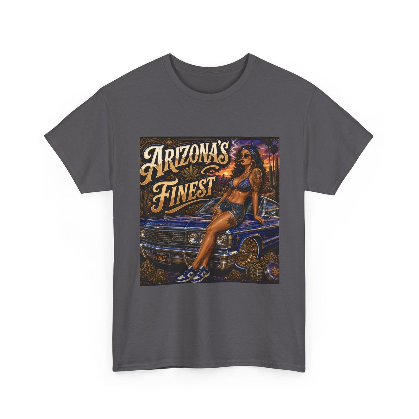 Arizona's Finest Pinup Car Tee | Lowrider, Retro Desert Vibe
