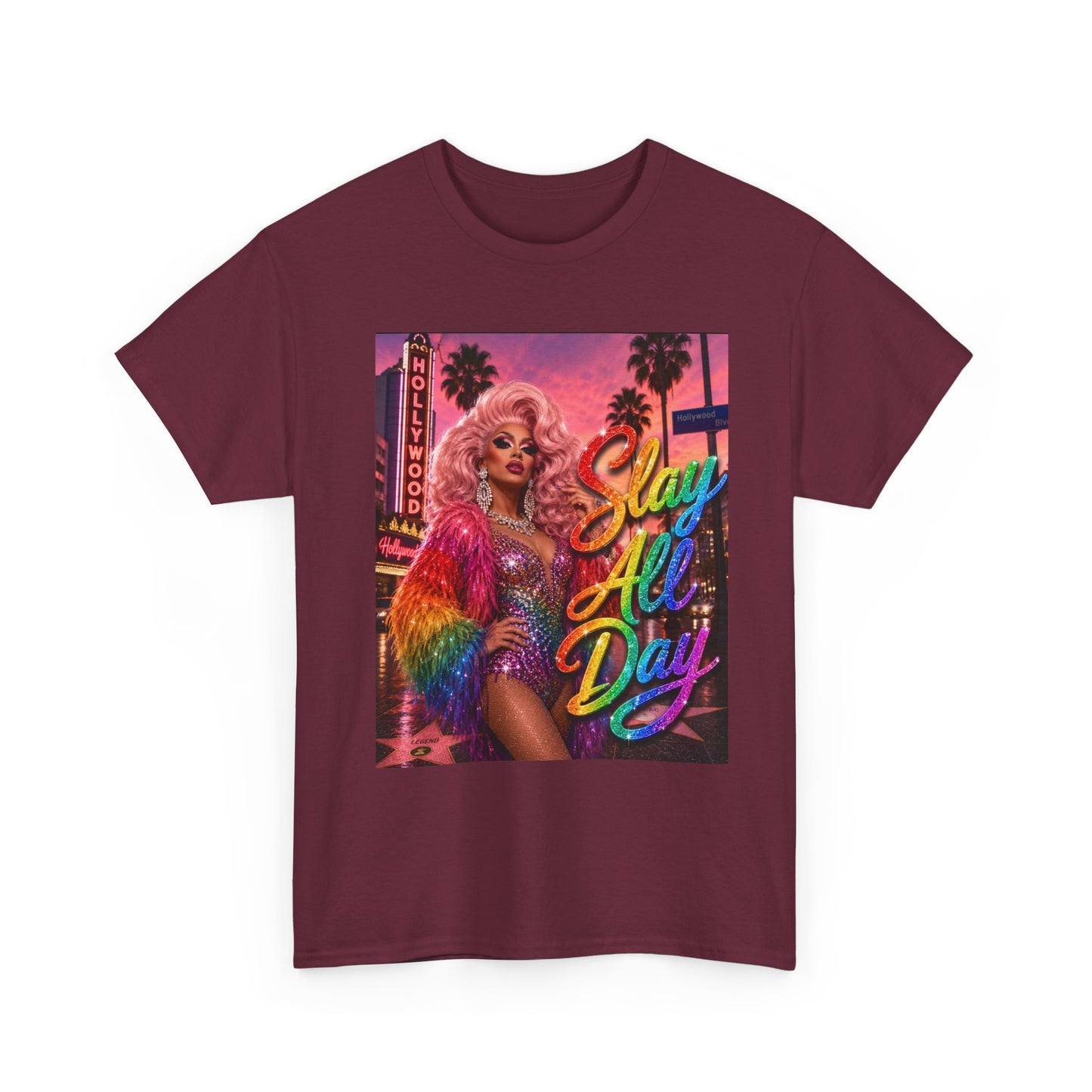 Slay All Day T-Shirt | Rainbow Glam Tee