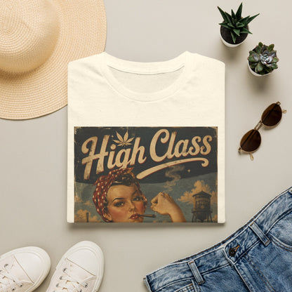 High Class Rosie the Riveter T-Shirt | Retro Feminist Vintage Artwork