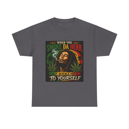 Smoke Da Herb T-Shirt | Rasta Weed Leaf Smoking Graphic Tee