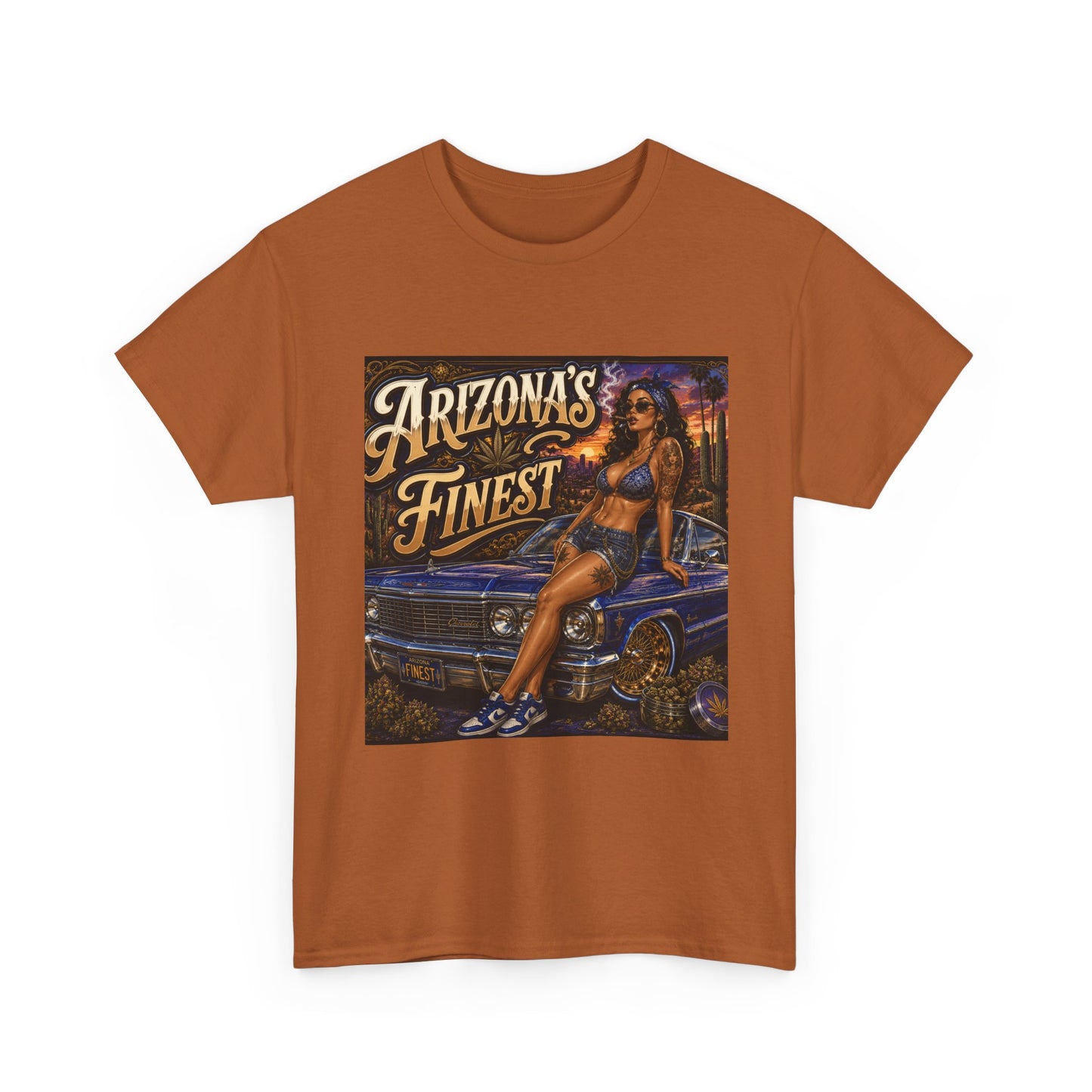 Arizona's Finest Pinup Car Tee | Lowrider, Retro Desert Vibe