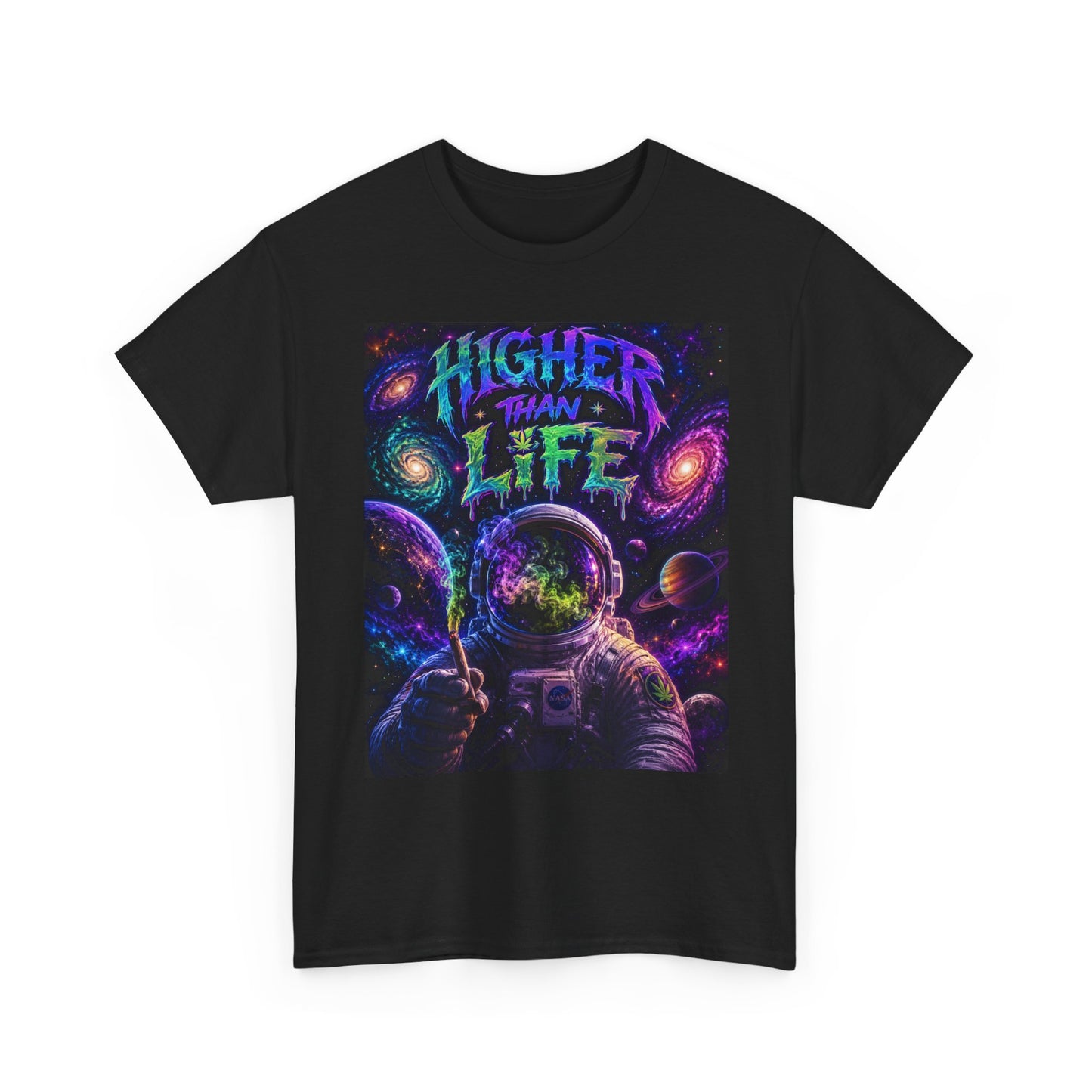 Higher Than Life Astronaut T-Shirt | Space Psychedelic Graphic Tee