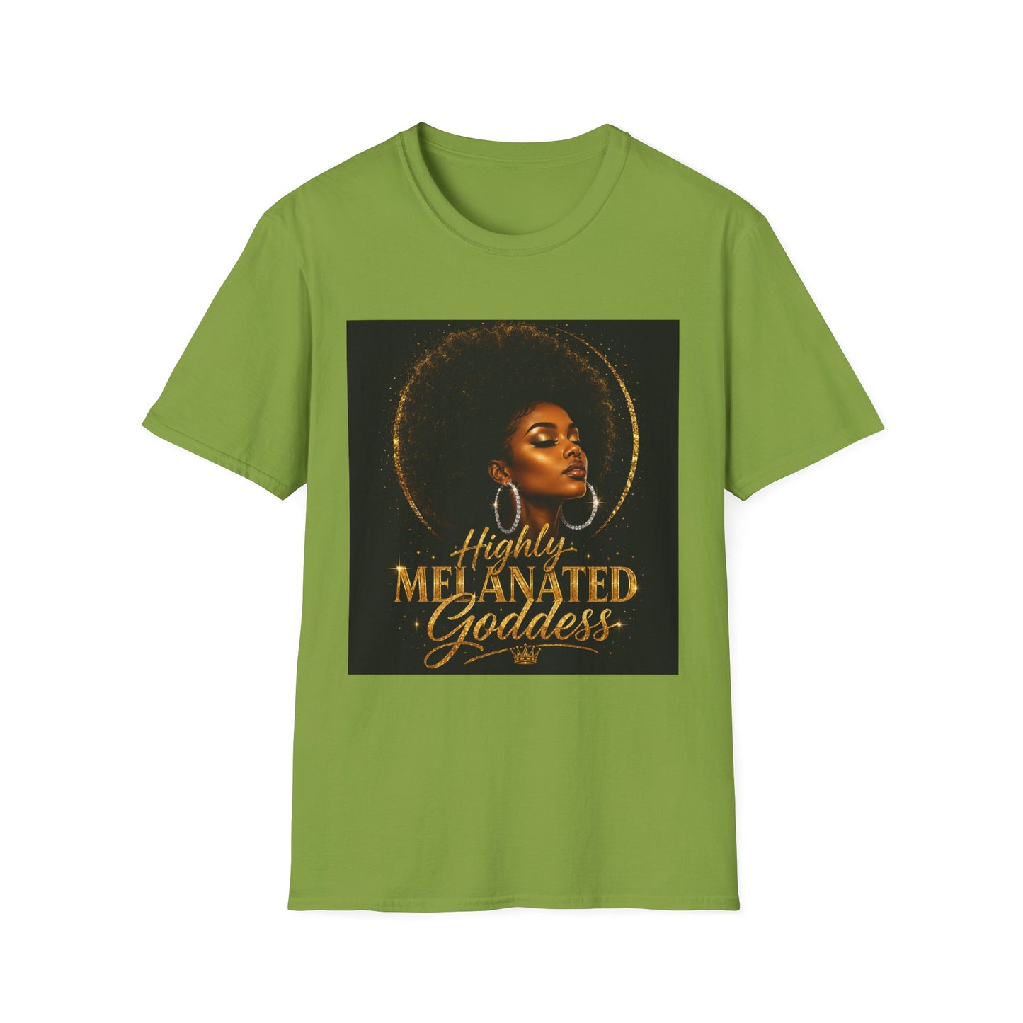 Melanated Goddess T-Shirt | Afrocentric Black Woman Art