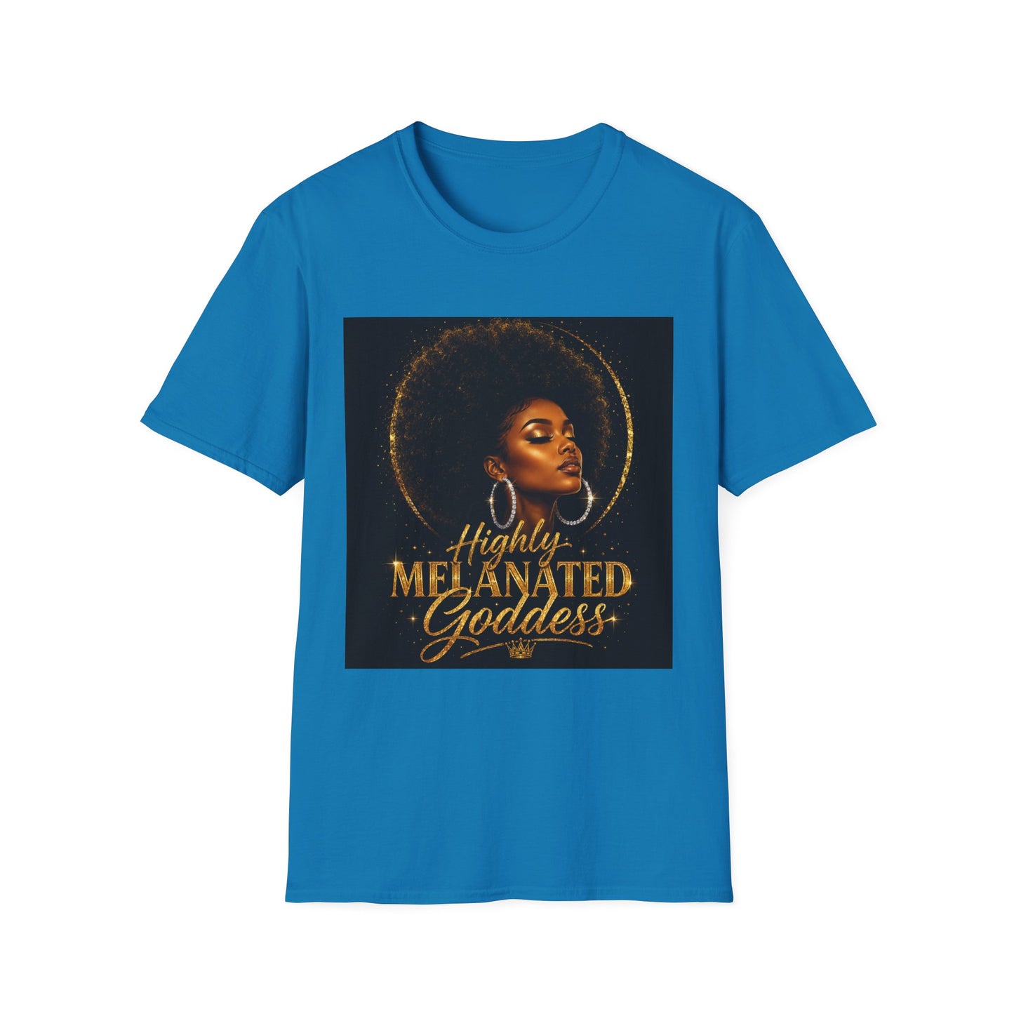 Melanated Goddess T-Shirt | Afrocentric Black Woman Art