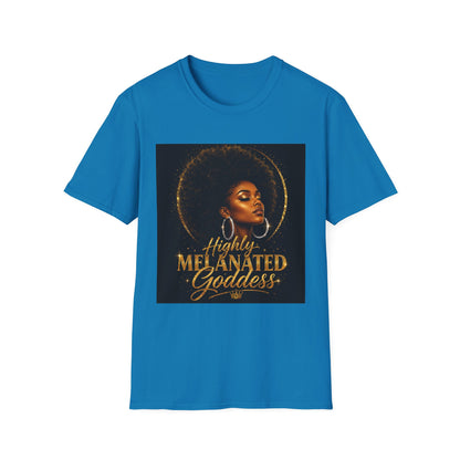 Melanated Goddess T-Shirt | Afrocentric Black Woman Art