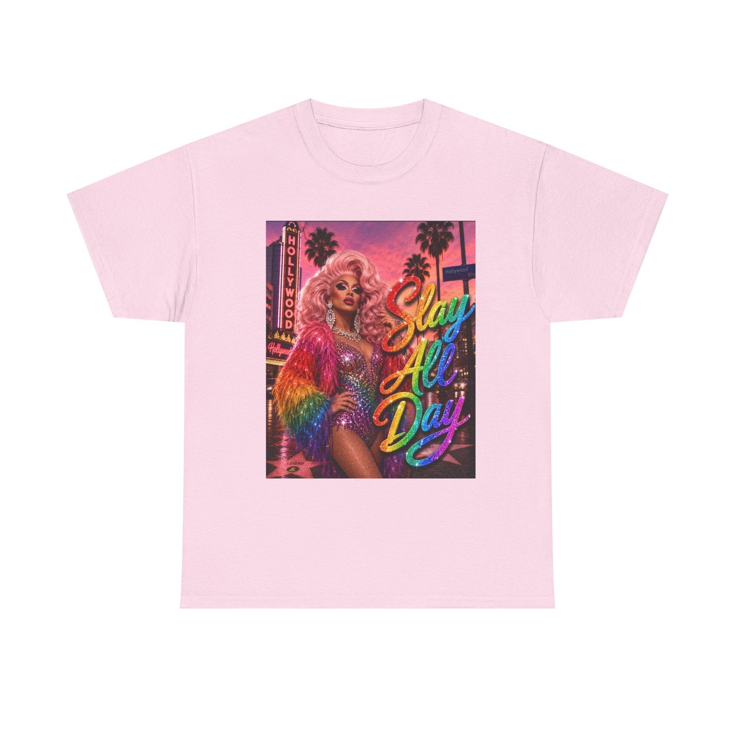Slay All Day T-Shirt | Rainbow Glam Tee