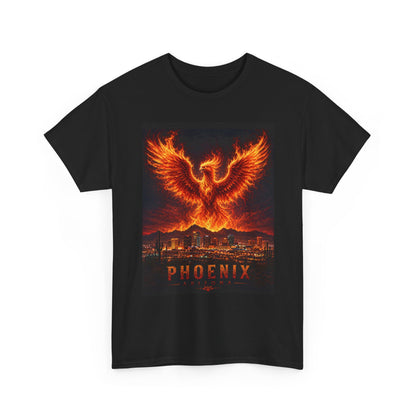 Phoenix Skyline T-Shirt | Firebird Illustration, Urban Skyline