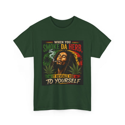 Smoke Da Herb T-Shirt | Rasta Weed Leaf Smoking Graphic Tee