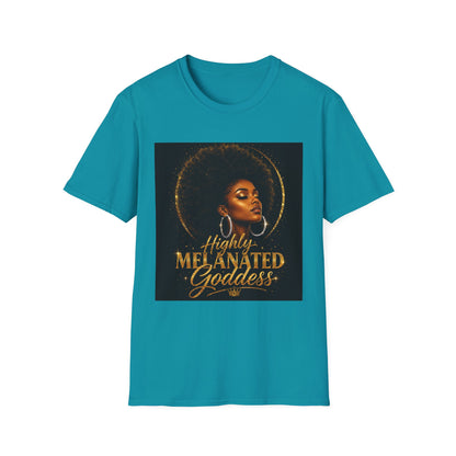 Melanated Goddess T-Shirt | Afrocentric Black Woman Art
