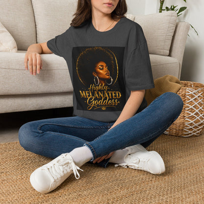 Melanated Goddess T-Shirt | Afrocentric Black Woman Art
