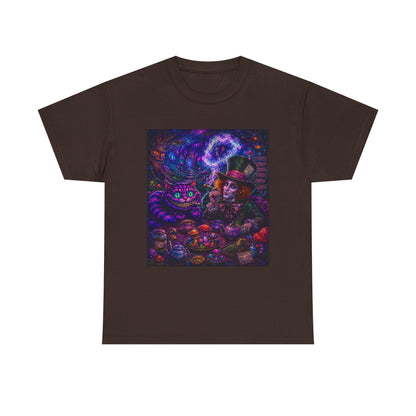 We're all high here Tee | Psychedelic Alice in Wonderland Art