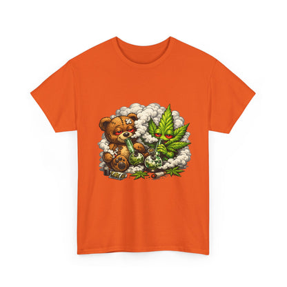Teddy Bear and Cannabis Leaf T-Shirt | Cute Stoner Graphic Tee