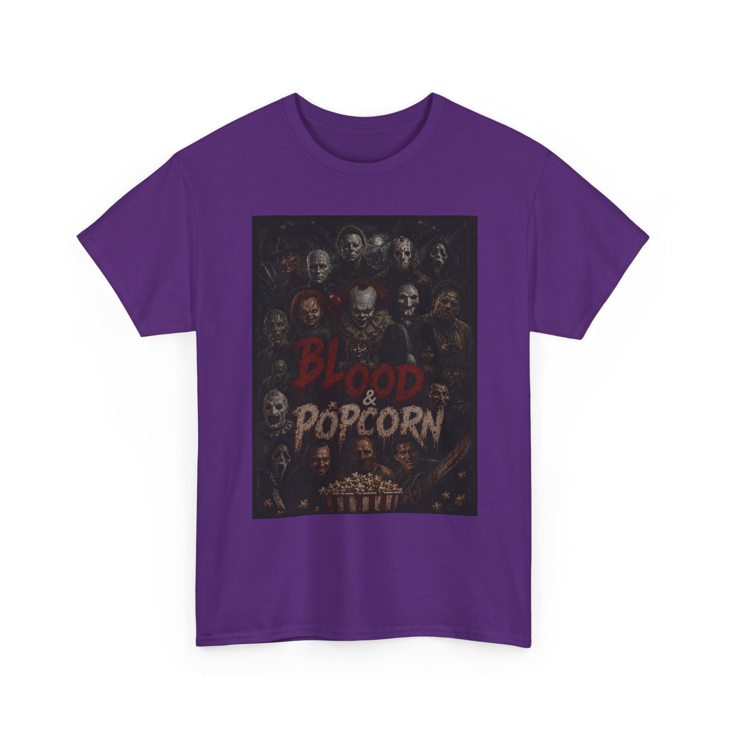 Blood & Popcorn Horror T-Shirt | Movie Night Thriller Tee