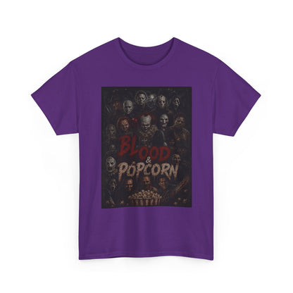 Blood & Popcorn Horror T-Shirt | Movie Night Thriller Tee
