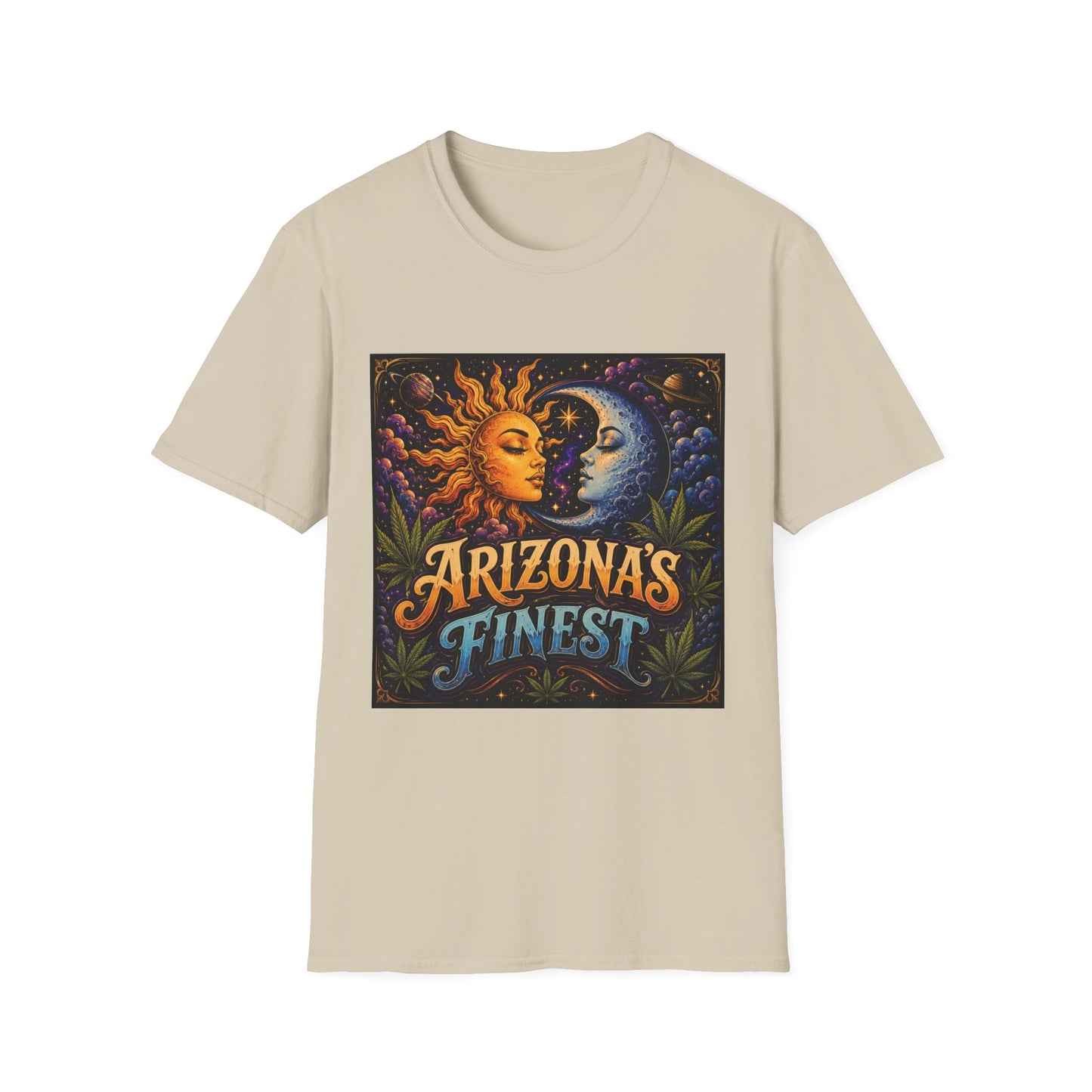 Sun and Moon Arizona's Finest T-Shirt | Celestial Sunface Moonface Tee
