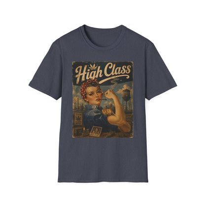 High Class Rosie the Riveter T-Shirt | Retro Feminist Vintage Artwork