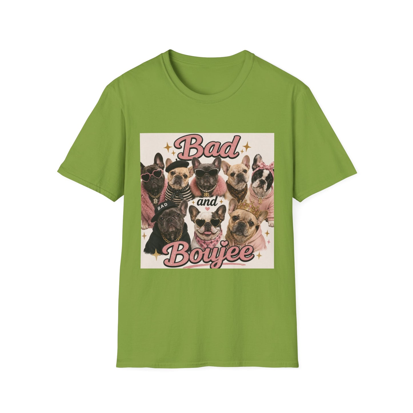 Bad and Boujee Dogs T-Shirt | Cute French Bulldog Pug Portraits