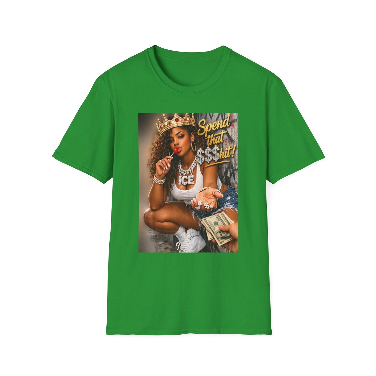 Spend That $Hit! T-Shirt | Queen Crown Graphic, Money Bling Design