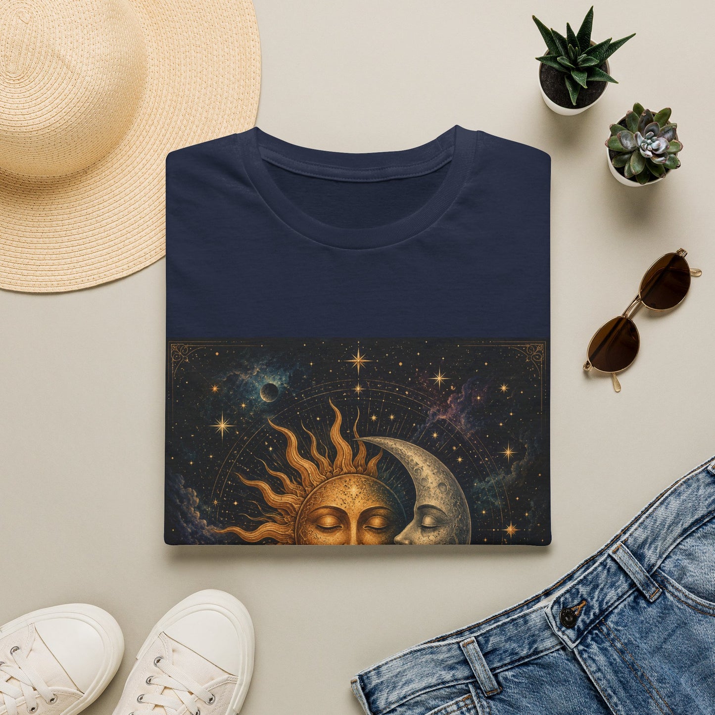 Sun and MoonT-Shirt | Celestial Astrology Starry Design