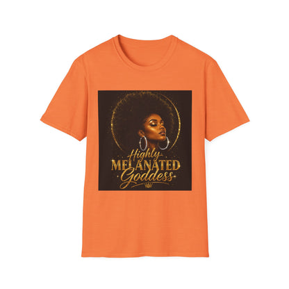 Melanated Goddess T-Shirt | Afrocentric Black Woman Art